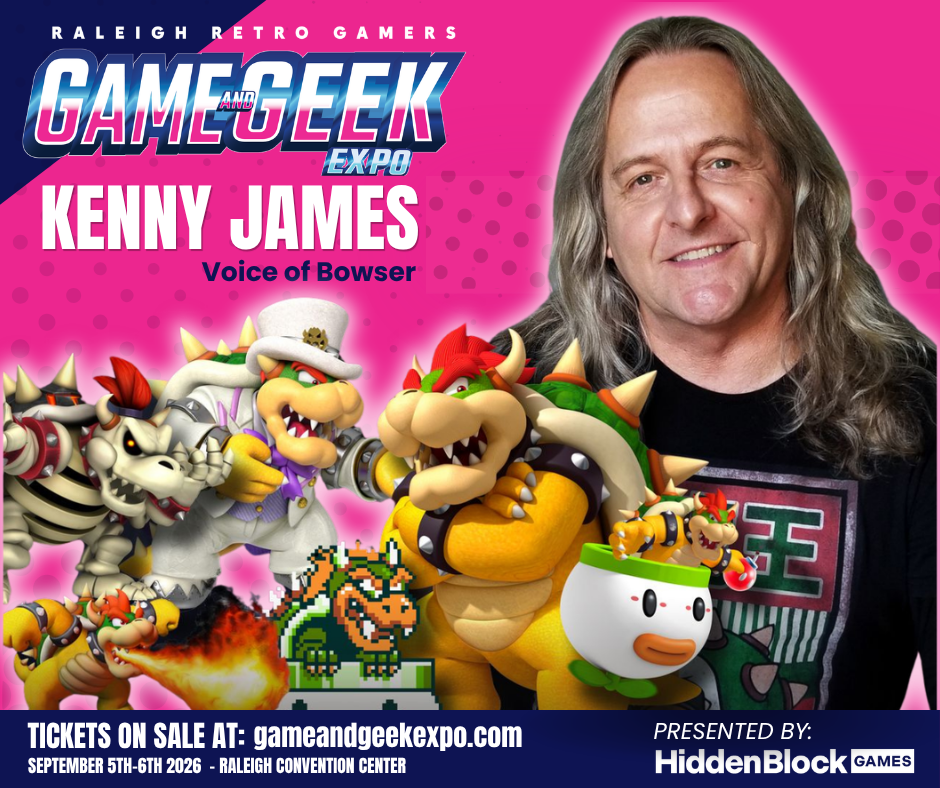 kenny james, raleigh nc, game and geek expo, voice of bowser