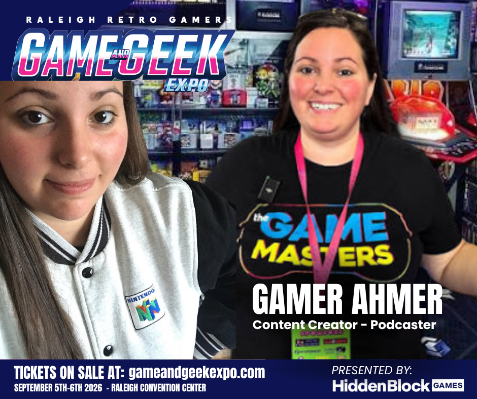gamer ahmer, brandi, game and geek expo, raleigh nc, retro collector, biggest retro collector